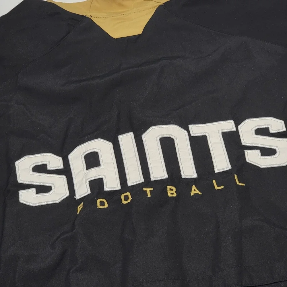 REEBOK New Orleans Saints NFL 1/4 Zip Pullover Windbreaker Youth XL Side Zip EUC